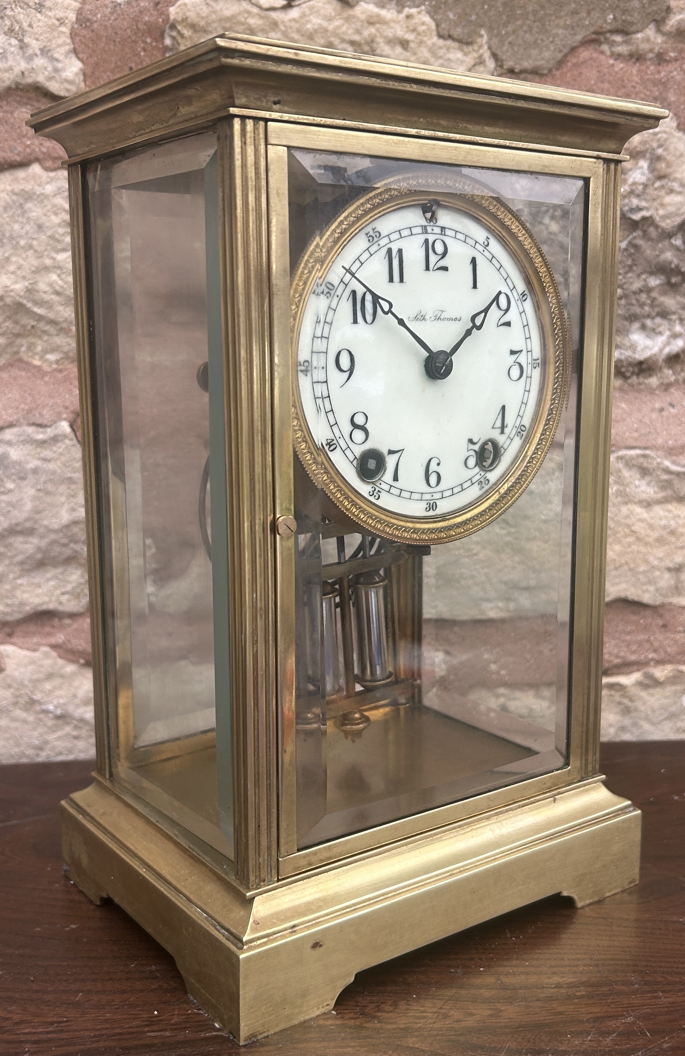 Wonderful Seth Thomas Four Glass Case Mantel Clock – Ca 1900 Mantel Clock Antique Clocks 10